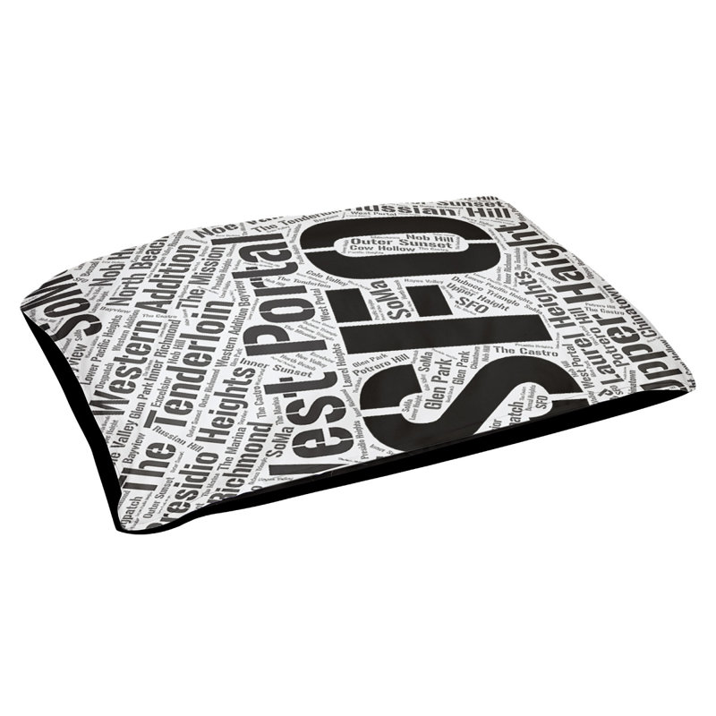 Pet Bed, Medium 40'' L x 30'' W, Black, San Francisco