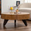 Table basse ronde ronde avec pieds en bois massif - naturel, 35,4 po-1513857725-1513857727