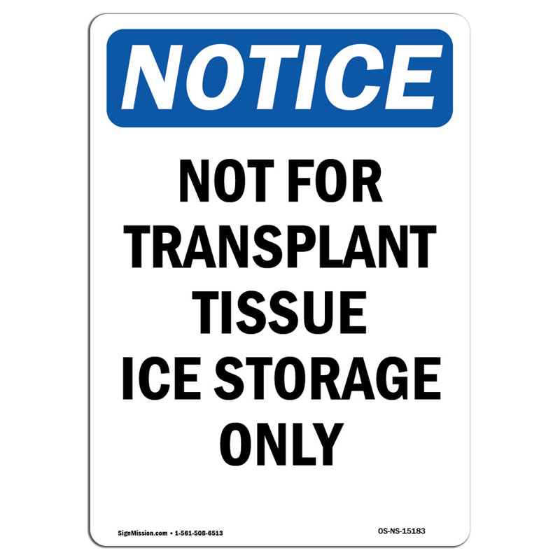 Not for Transplant Tissue Ice