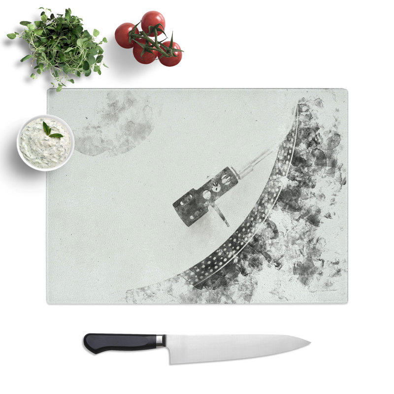 Tempered Glass Needle of the Turntable Chopping Board, 28.5 cm x 39 cm