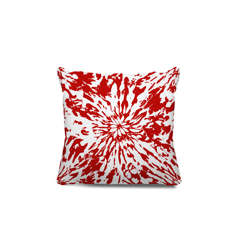 Coussin Percil, H 15 po x l 15 po, Rouge / blanc