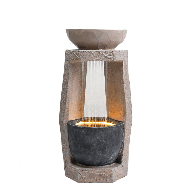 Outdoor Waterfall Fountain with Lights