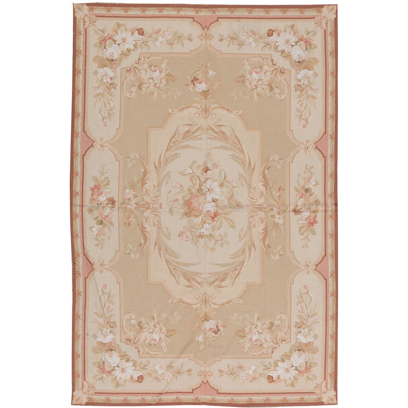 Hand-Knotted High-Quality Camel and Beige Area Rug