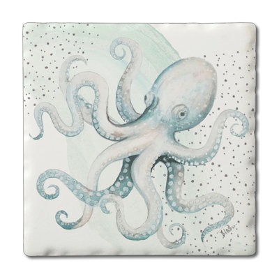 Ocean Octopus Single Tumbled Tile Coaster Create Your Own Set