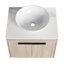 Ensemble de meuble-lavabo moderne 24 po avec lavabo en céramique et meuble-lavabo mural en chêne blanc