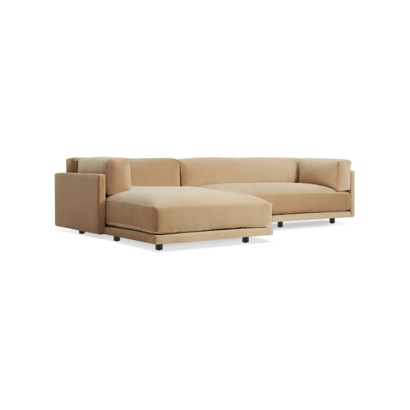 Sunday Chaise Sectional, Sanford Black Crossweave, Left Hand Facing