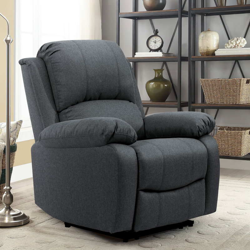 Lafay Fabric Reclining Chair, Dark Grey