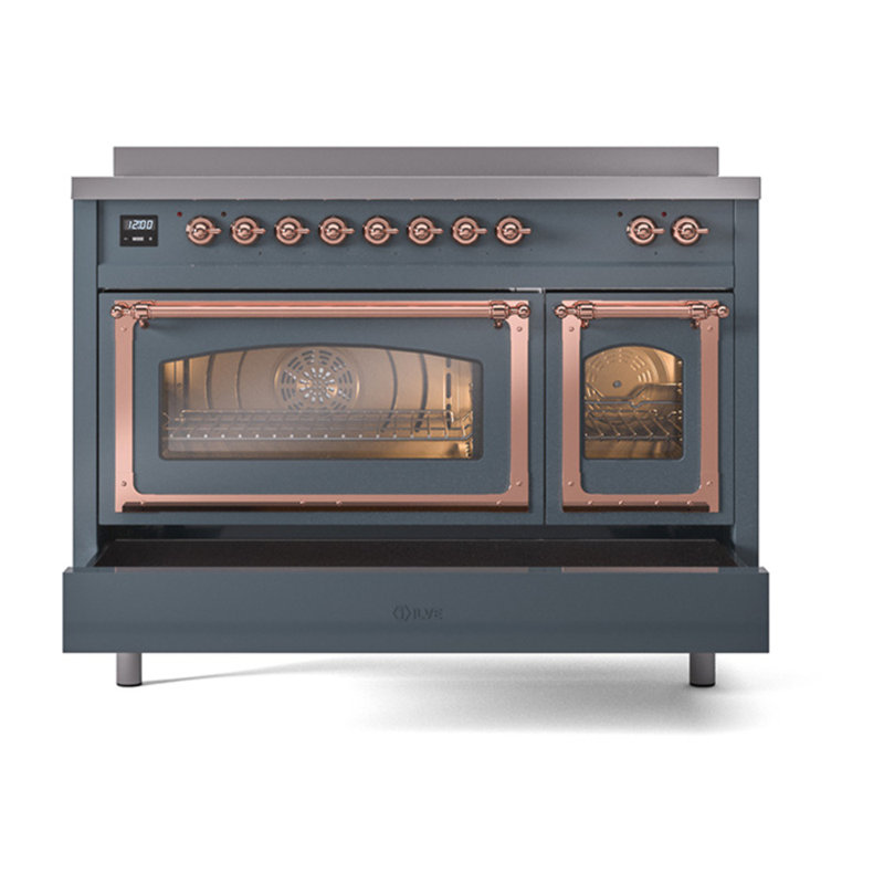 ILVE Nostalgie II Noblesse 48 po à induction, Blue Grey/Copper