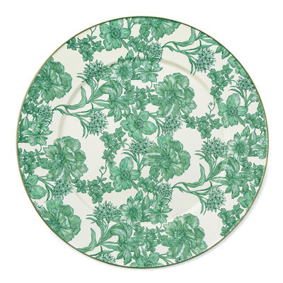 Mackenzie-childs Emerald English Garden Serving Platter In Green,white
