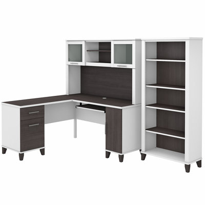 Ensemble de bureau d'ordinateur en L 3 pièces avec rehausse Magomed