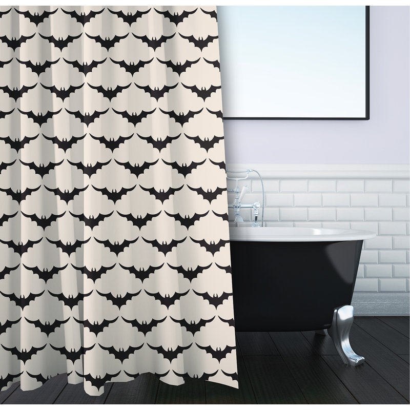 Doublure de rideau de douche en polyester à motif géométrique, Crème