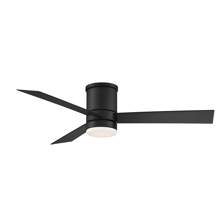 Axis 3 - Blade Indoor/Outdoor Smart Flush Mount Ceiling Fan with Remote Control and LED Light Kit Included, Works With Alexa and iOS / Android App