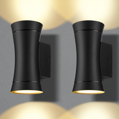 Matte Black 14.8 cm H Hardwired Integrated LED Outdoor Wall Lantern