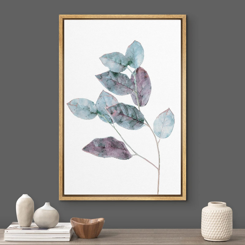Green & Red Forest Leaf Closeup Nature Plants Illustrations Minimalism Rustic Relax Calm, Natural, 24" H x 16" W