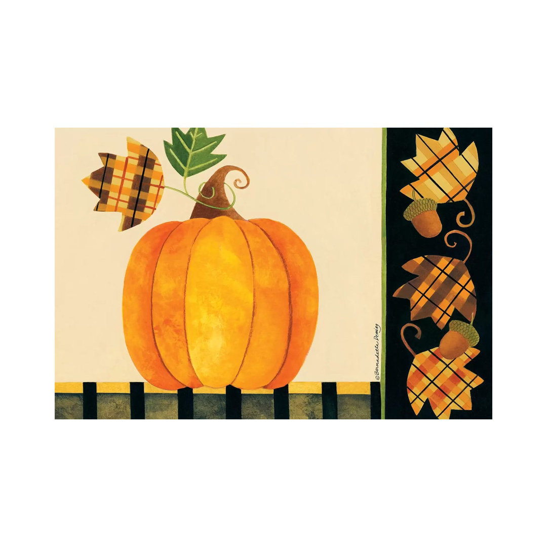 Pumpkin, Leaves And Acorns I by Bernadette Deming - Wrapped Canvas Print
