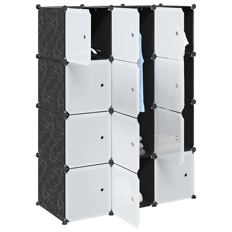 Polypropylene Wardrobe, Black/White