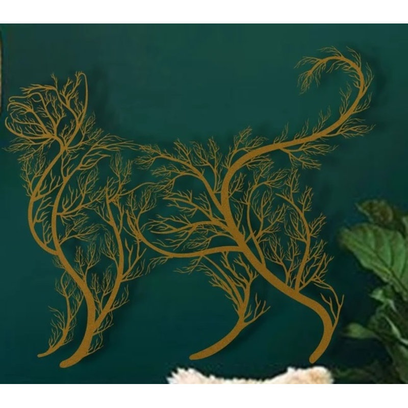 Traditional Wall Decor on Metal, 86cm H x 100cm W x 2cm D, Gold