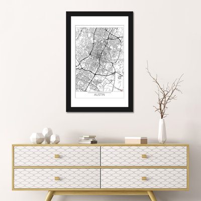 " Austin Minimal Urban Blueprint Map " by Hubert Roguski
