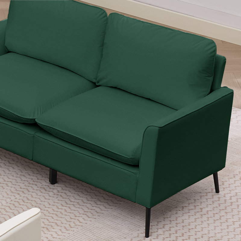 Comfortable Sofas, Leather 55.91 Inch Modern Compact Home Loveseat
