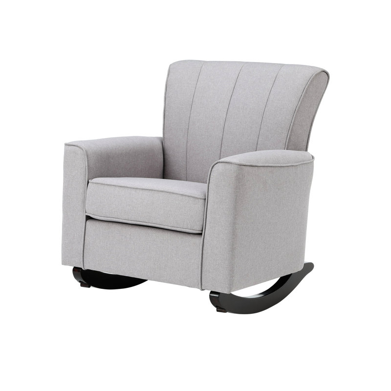 Chaise berçante en lin gris clair pour le salon, la chambre à coucher