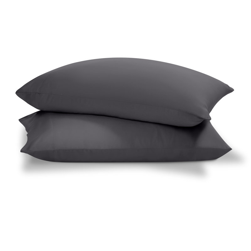 2 Piece Tencel Guest Room Pillowcase Set, 2 Standard Pillowcases, Forged Iron Gray