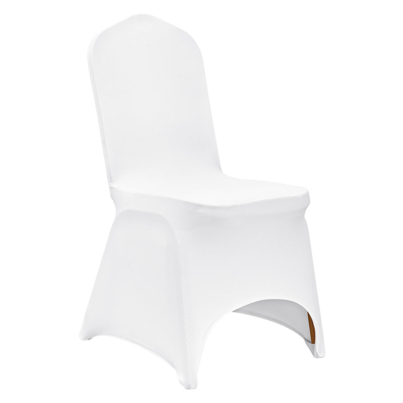 Housse de chaise pliante en élasthanne extensible, housse avant arquée ajustée universelle, housses de protection amovibles lavables, pour mariage, vacances, banquet, fête, célébration, salle à manger (blanc 100 pièces)