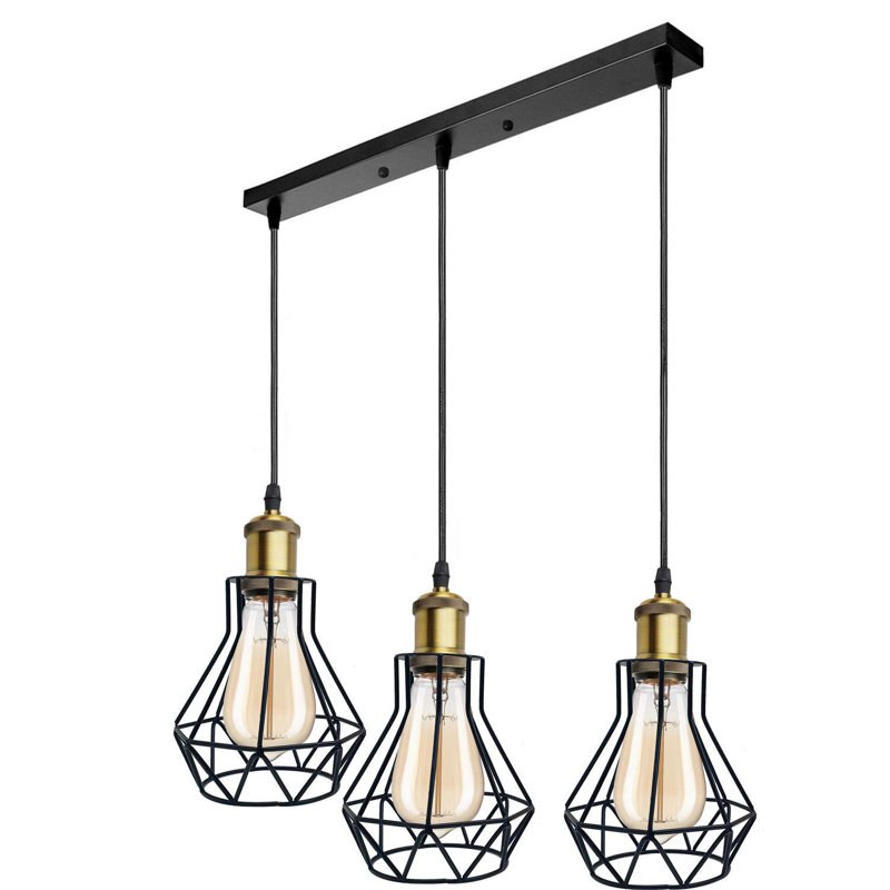 Amaryl 3 - Light Black Caged Pendant