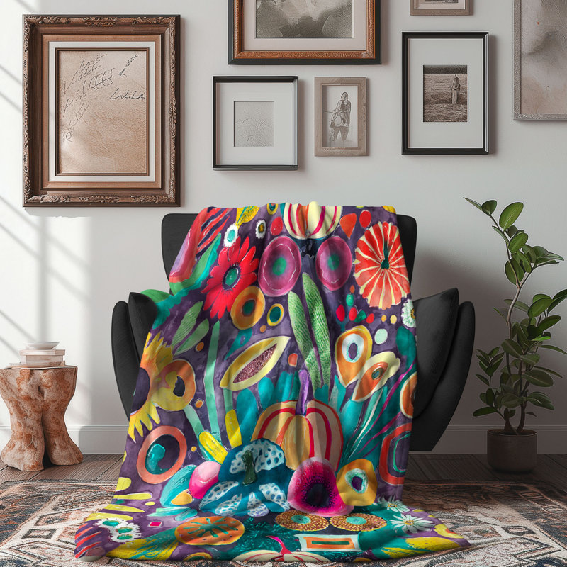 Funkadelic Fall Feast Throw Blanket, 50" W x 60" L