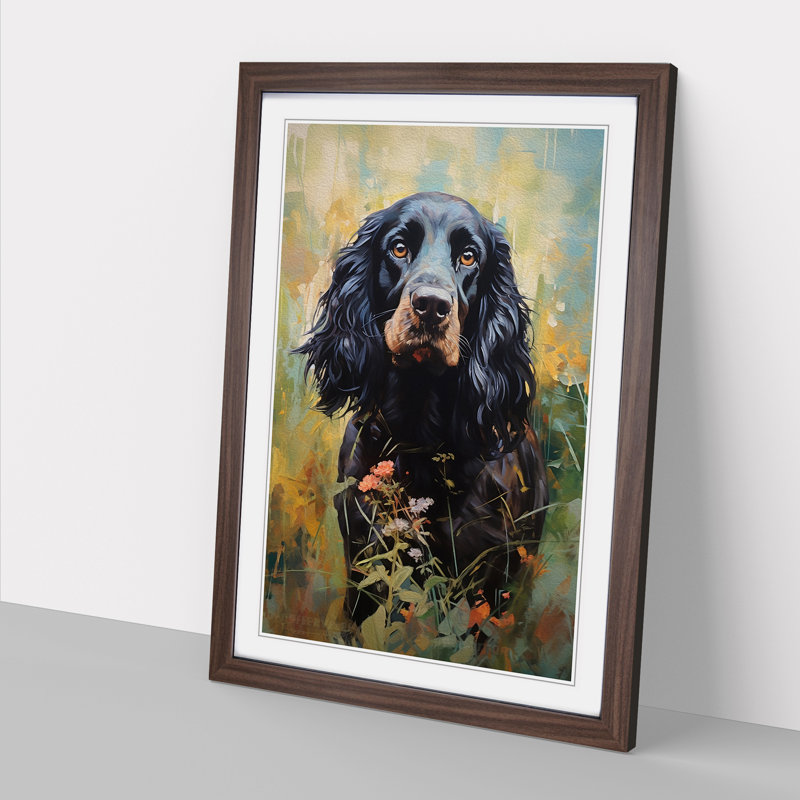 Single Picture Frame Print on Wood, Walnut Framed, 34cm H x 25cm W