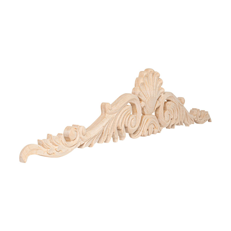 Applique en bois d'acanthe 4/3 / 8 po x 23-7 / 8 po x 1/2 po