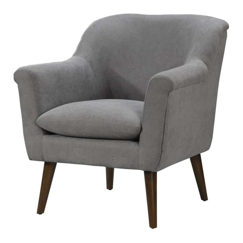 Siège gris tissé - conception de style Mid-Century, rembourrage en mousse relaxante, base de fauteuil, siège confortable, tissu, pieds solides