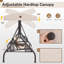 Balancelle de patio pour 3 personnes avec porte-gobelet, coussin, auvent réglable, dossier-471258295