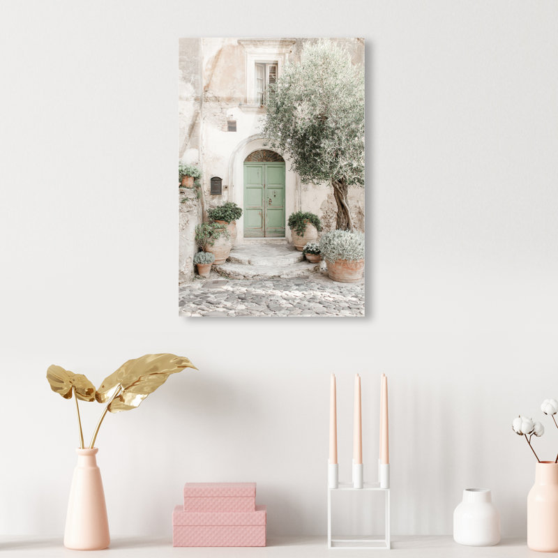 Mint Door I High-Gloss Frameless Acrylic Glass Wall Art Architecture Print by Oliver Gal, Ready to Hang, 10 x 15, 11"H x 16"W