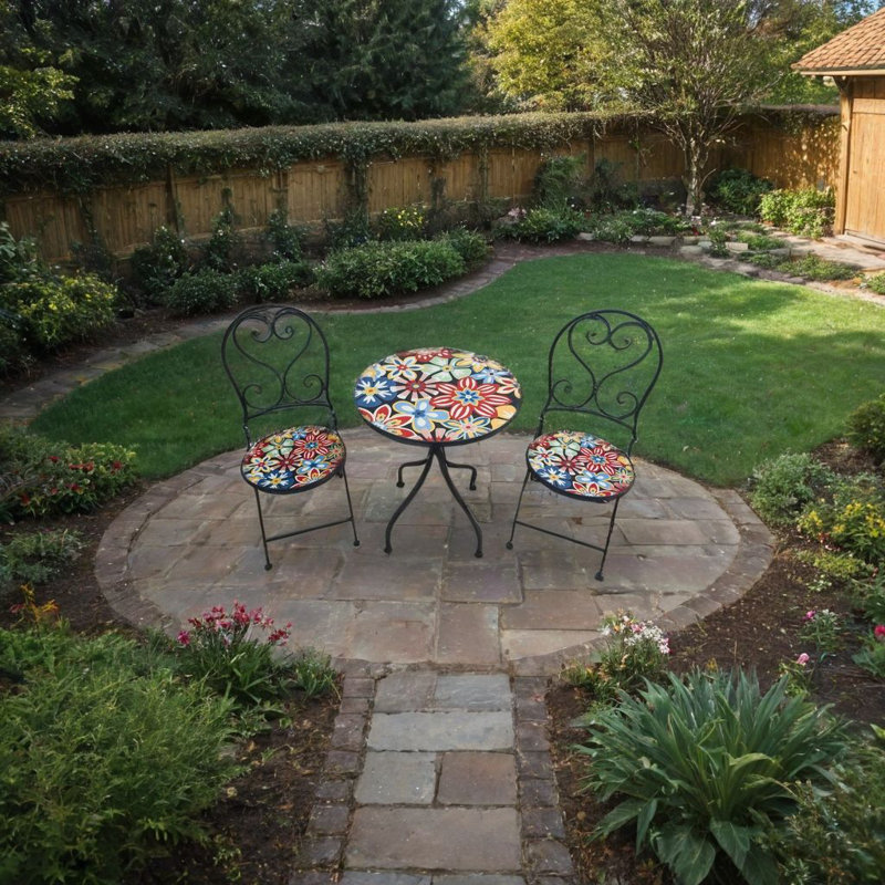 Mosaic Bistro Set 2 - Person Patio Dining Set with Round Table