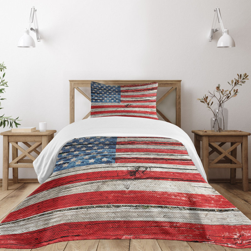 Twin White Quilted Bedspread Set with Pillow Sham