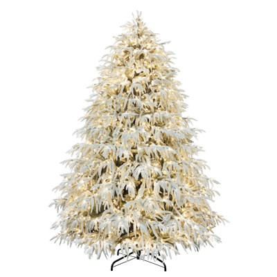 Sapin de Noël givré 7,5 pi pré-éclairé
