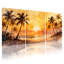 Palm Trees Tropical Sunset Palm Beach Canvas Art Set of 3 Canvas Wall Art Prints-2006980719