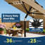 Parasol de patio 10 pi, 8 baleines robustes, avec lumières-126358975