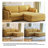 Maelina 3 - Piece Upholstered Orange Corduroy Modular Sectional Sofa with Pillow Back and Removable Ottoman-999701648