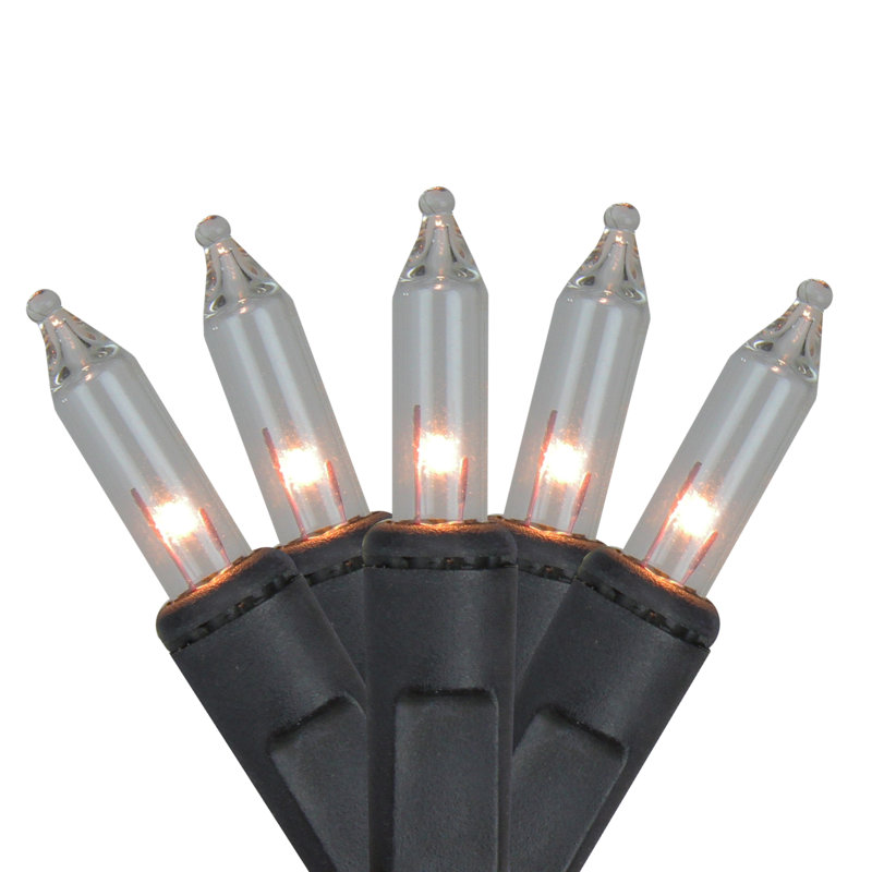Ensemble de 50 mini lumières de Noël transparentes 50 fils - fil noir 10,2 pi