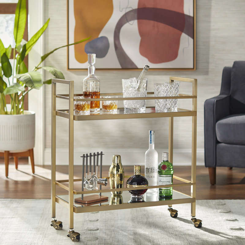Emily Metal Bar Cart, Gold