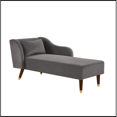 Chaise longue rembourrée en velours moderne avec coussin moelleux