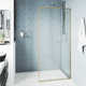 Meridian 34" W x 74" H Fixed Framed Shower Screen with 3/8" Glass