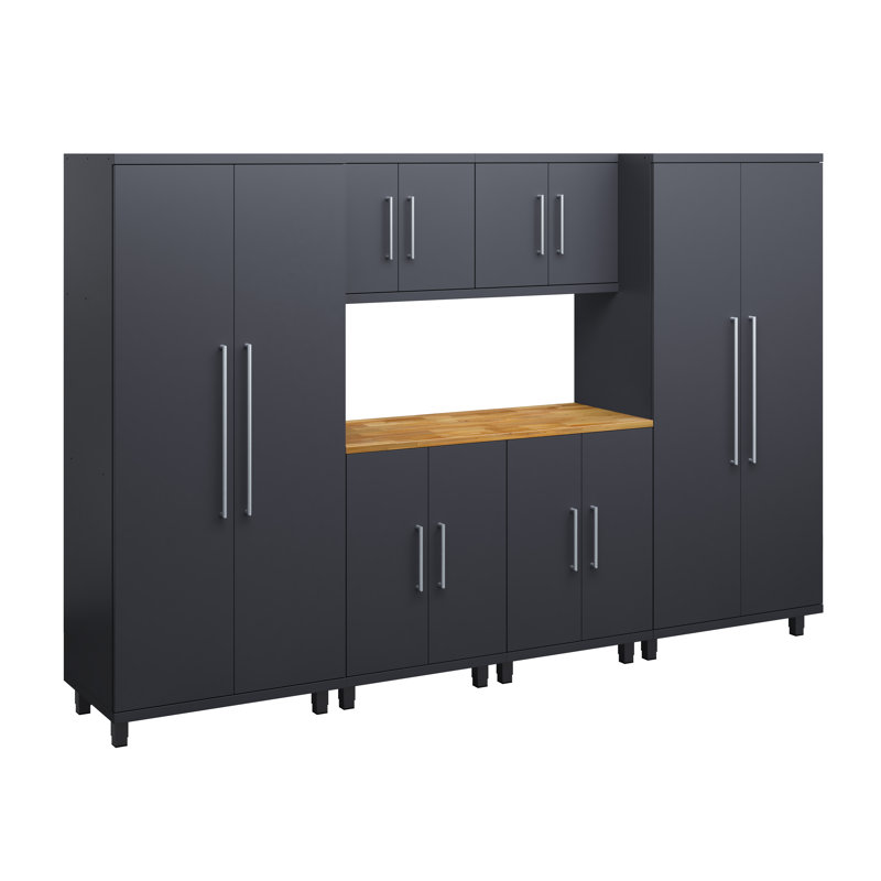 Ensemble 7 pièces Prestige: base et mur, Noir / brun