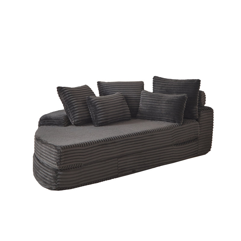 Chaise longue rembourrée, Orienté à gauche (vu de face), Noir