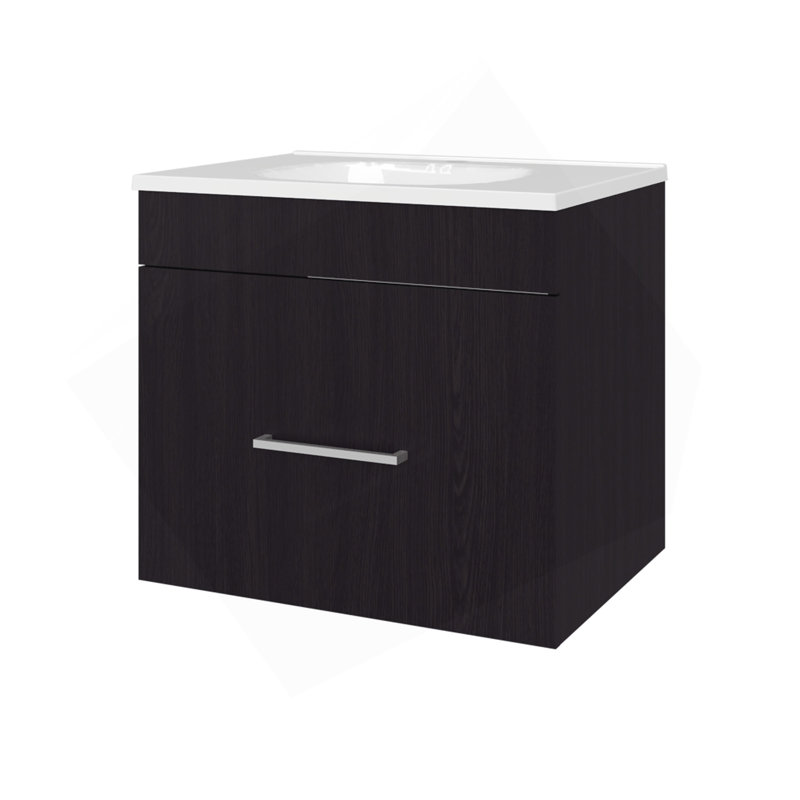 Ensemble de meuble-lavabo flottant à 1 tiroir avec lavabo Wengue, Wengé