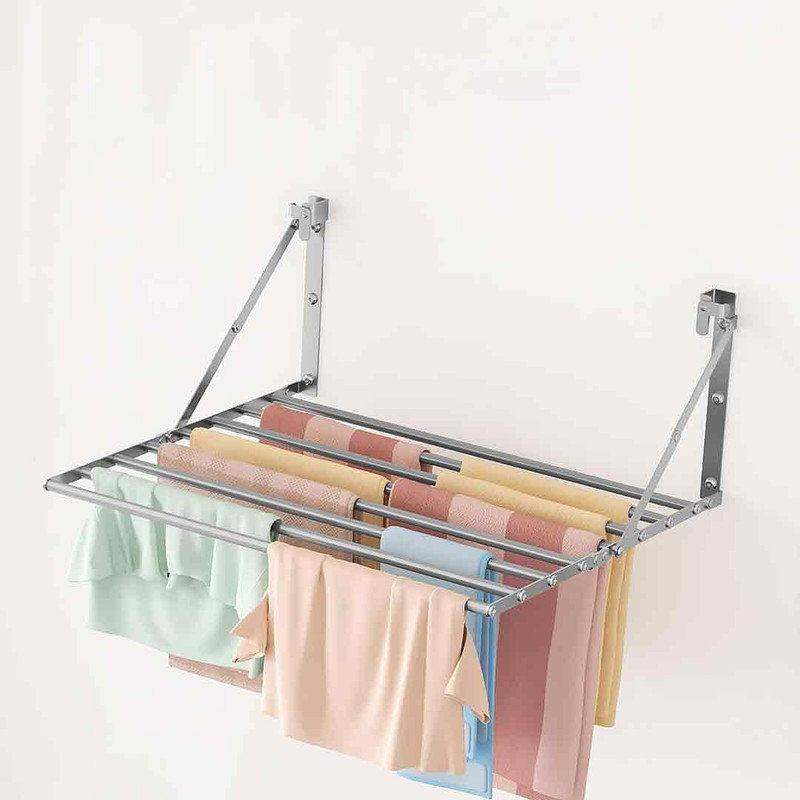 Rebrilliant Bigzzia Wall Mounted Clothes Drying Rack, 24Inch Foldable ...