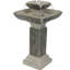 Fontaine d'extérieur à 2 niveaux en résine grise résistante aux intempéries