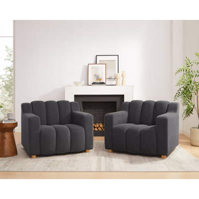 Ensemble de chaises d'appoint 40 pouces recouvertes de tissu Boucle