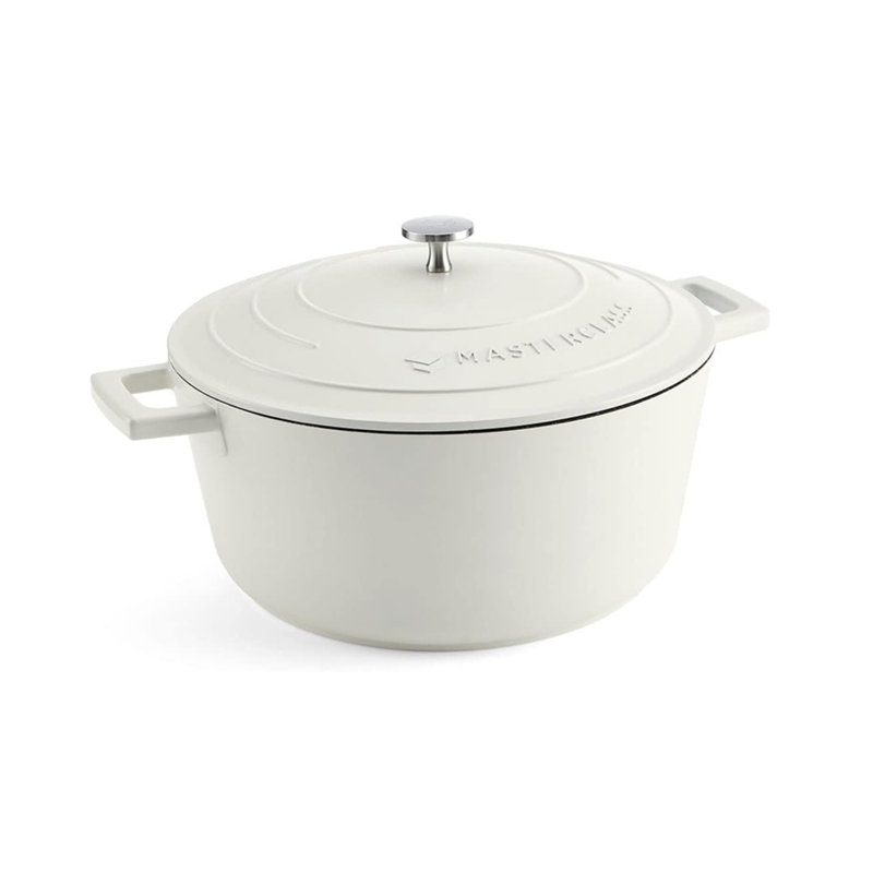 KYEUIN 5L Aluminium Dutch Oven, Cream